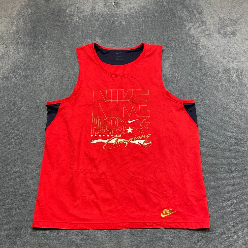 Nike Hoops Champions Basketball Tank Top Mens Large Red Sleeveless Dri-FIT